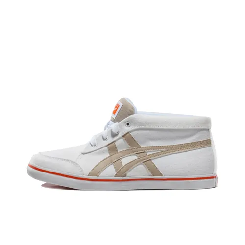 Onitsuka Tiger Renshi Cv Устойчивые к истиранию Баланс MID Скейтборд Кроссовки Унисекс Белый Кофейный Цвет