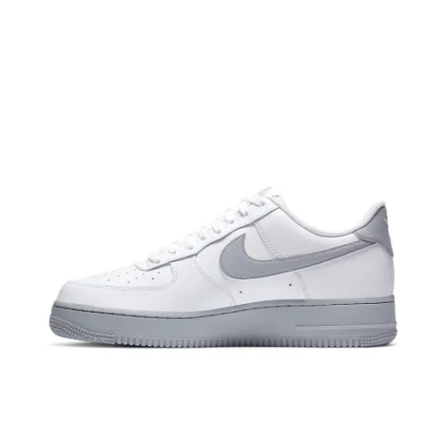 Nike Air FORCE 1 07 'Волк GREY' Покрытие Slip-Resistant Низкий Топ Скейтбординг Кроссовки Мужские Серый Белый