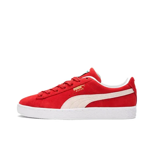 PUMA Suede Classic XXI Low Кроссовки для скейтбординга Женские Красные Белые Серые