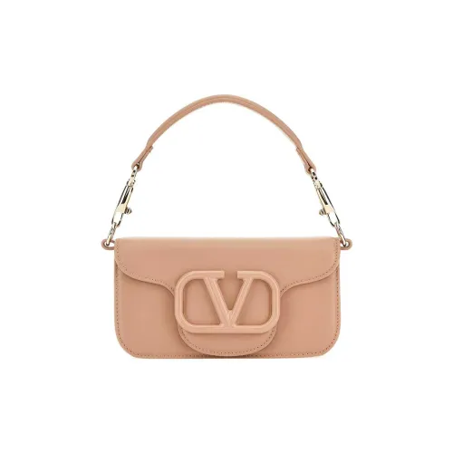 Valentino Locò Телячья кожа Сумка-багет Сумка через плечо Сумка Женская Коричневый Розовый