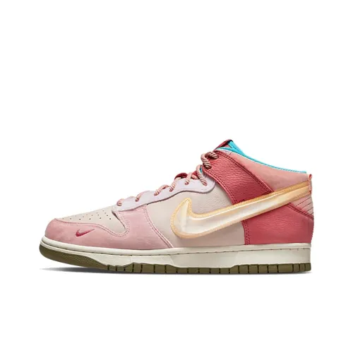 Nike Dunk Mid 'Клубничное молоко' MID Топ Скейтборд Кроссовки Унисекс Мягкий Розовый