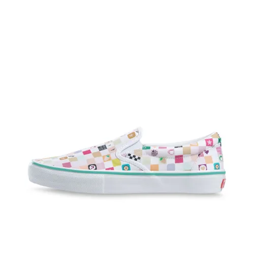 Лягушка Skate x VANS Slip-on Series LTD Low Top Скейтборд Кроссовки Unisex Белый
