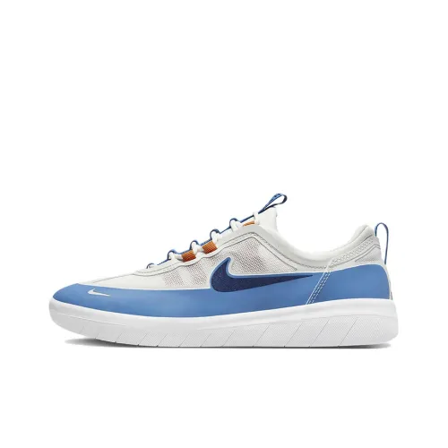 Nike SB Nyjah Free 2 Slip-Resistant Abrasion-Resistant Low-Top Скейтборд Кроссовки Мужские Белый Синий