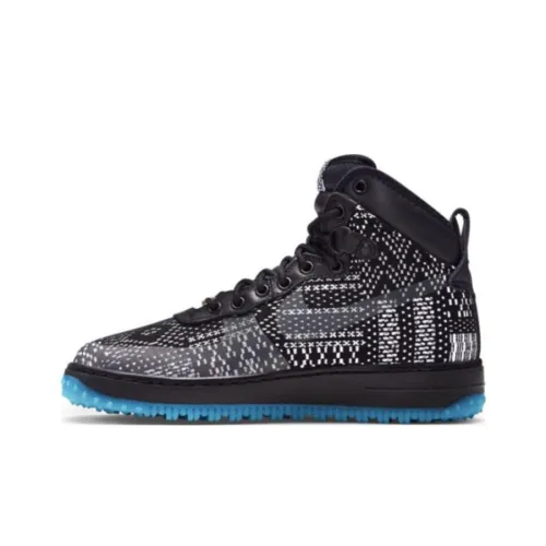 Nike Air Force 1 Duckboot BHM Покрытие Slip-Resistant Высокий Топ Скейтбординг Кроссовки Мужские Черный Синий