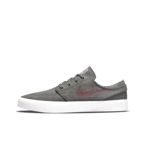 Nike SB Stefan Janoski Slip-resistant Амортизация Устойчивость к истиранию Низкий верх Скейтборд Кроссовки Унисекс Серый