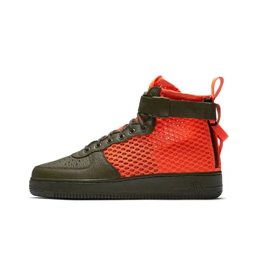Nike Air FORCE 1 Cargo Хаки Тотальный малиновый Non Нижняя юбка Легкий MID Топ Кроссовки для скейтбординга Мужской Красный зеленый