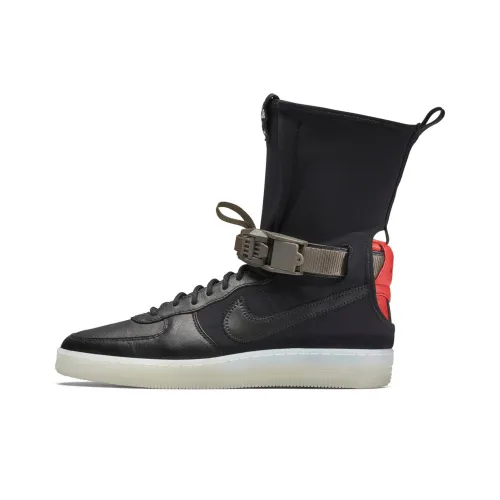 Nike Air FORCE 1 Non Slip Легкий Высокий Топ Скейтбординг Кроссовки Мужские Черные Красные