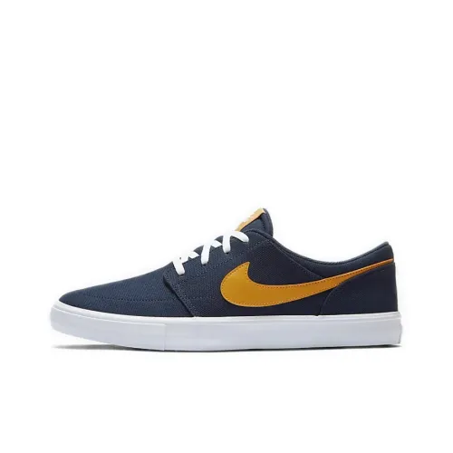 Nike SB Portmore Low Топ Скейтборд Кроссовки Унисекс Синий Желтый
