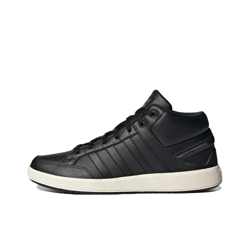 Adidas Cloudfoam All Court MID Устойчивый к истиранию MID Топ Скейтборд Кроссовки Унисекс Черный Белый