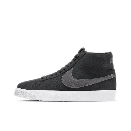 Nike Blazer Mid Топ Скейтборд Кроссовки Унисекс Черный Серый