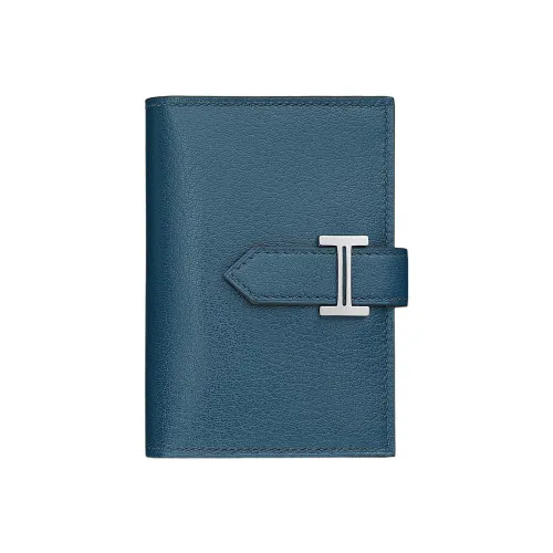 HERMES Bearn Chamkila шевро Картхолдер Женские S4 Глубокий синий Темно-синий