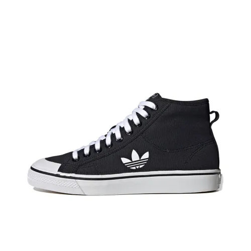 Adidas Originals NIZZA Hi Slip Легкий Высокий Топ Скейтборд Кроссовки Унисекс Черный Белый