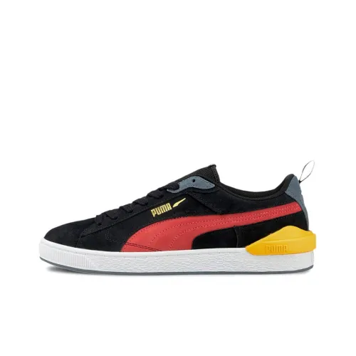 PUMA Suede Bloc Abrasion-Resistant Balance Lightweight Low-Top Skateboard Shoes Unisex Black Red Yellow