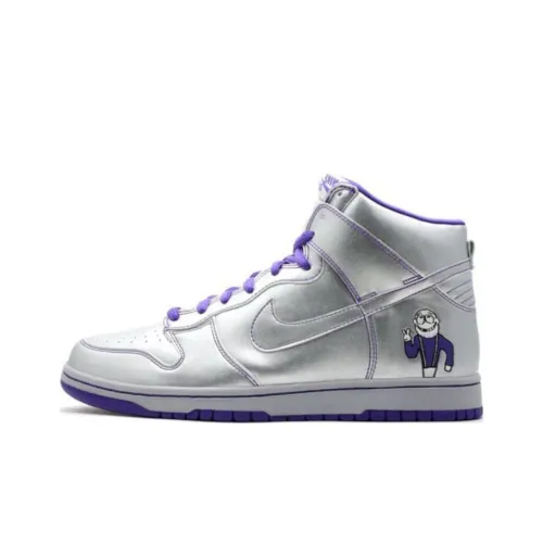 nike Dunk SB Динозавр Jr. Серебряный Slip-resistant Abrasion-resistant High Top Скейтборд Кроссовки Мужские Серебряный