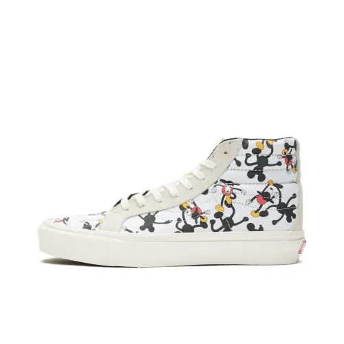 Disney x Vans SK8 MID Топ Скейтборд Кроссовки Унисекс Белый Черный