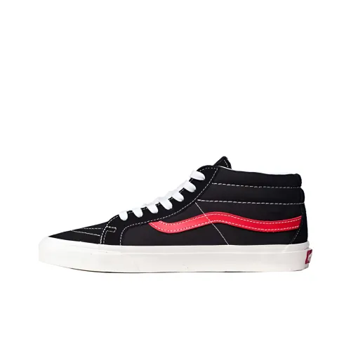 VANS SK8 Поддержка Покрытие MID Топ Скейтборд Кроссовки Унисекс Черный Красный