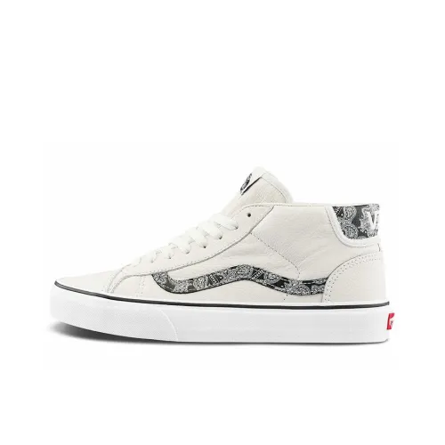 VANS Mid Skool 37 MID Топ Скейтборд Кроссовки Унисекс Белый Черный
