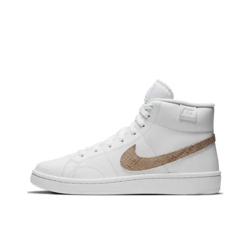 nike Court Royale 2 MID Противоскользящий Легкий Баланс MID Топ Модный Board Обувь Женская Белый Коричневый