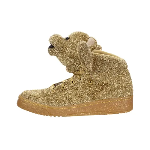 Jeremy Scott x Adidas Originals Tinsel Bear Покрытие Slip-Resistant и Abrasion-Resistant MID Топ Скейтборд Кроссовки