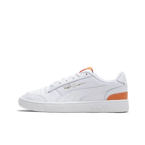 PUMA Ralph Sampson Lo Low Топ Кроссовки для скейтбординга Женские Белые Апельсиновые