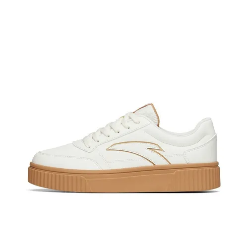 ANTA Life Collection Печенье Цвет Обувь Амортизация Износостойкий Низкий Топ Скейтборд Кроссовки Мужской Светлый Бежевый Белый