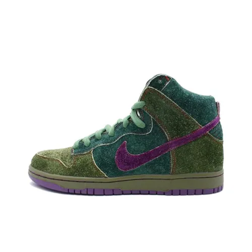 Nike Dunk SB Skunk 420 High Топ Скейтборд Кроссовки Унисекс Зеленый Фиолетовый