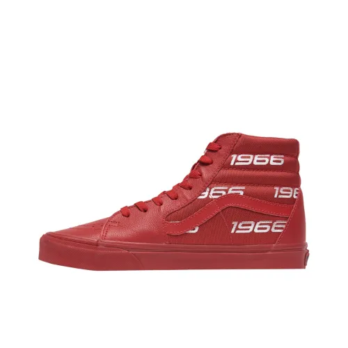 VANS SK8 Cordura 1966 Высокие Кроссовки для скейтбординга Унисекс Красные Белые