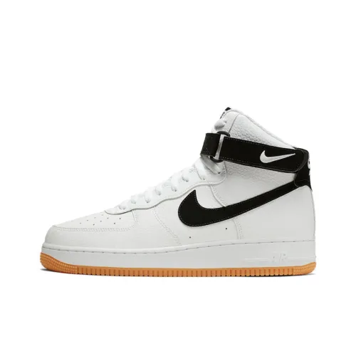 Nike Air Force 1 High '07 Белый Gum Покрытие Устойчивый к истиранию Высокий Топ Скейтбординг Кроссовки Унисекс Белый Черный