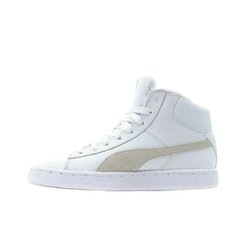 PUMA MID Кожа Мех Подкладка Термозащита Устойчивость к Износу MID Топ Скейтбординг Кроссовки Унисекс Белый