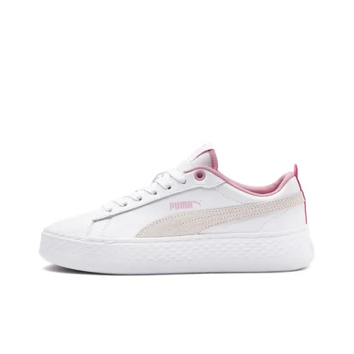 PUMA Smash Platform L Low Топ Кроссовки для скейтбординга Женские Хаки Белый Пудра