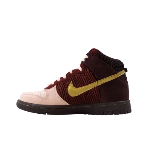Nike Dunk 'Deep Burgundy' Высокие Кроссовки для скейтбординга GS Розовые Коричневые