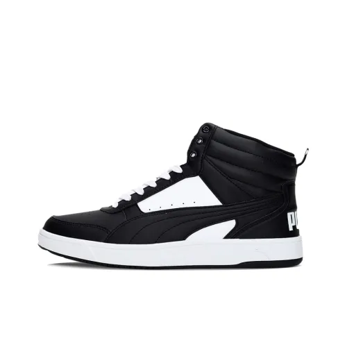 1DER X PUMA Vegas Износостойкий и Легкий MID Топ Скейтборд Кроссовки Мужской Черный Белый