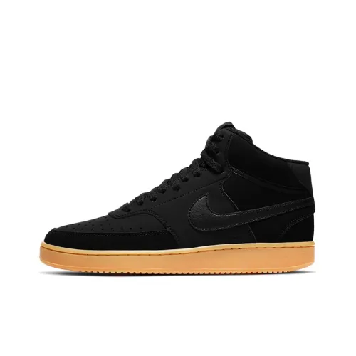 nike Court Vision Slip Resistant Abrasion Resistant Легкий MID Скейтбординг Кроссовки Мужской Черный Коричневый