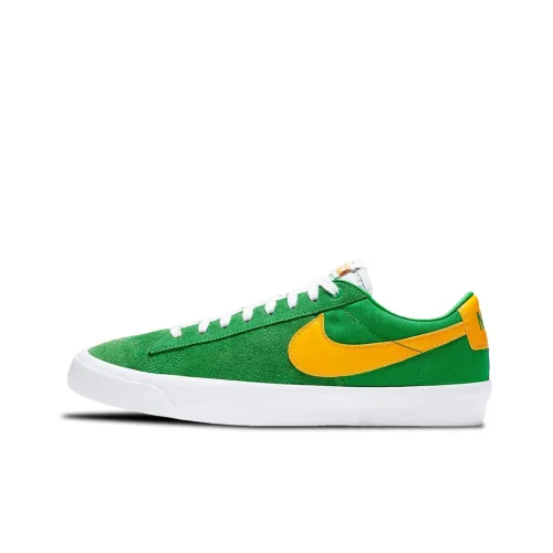 Nike Blazer Low Топ Скейтборд Кроссовки Унисекс Зеленый Желтый