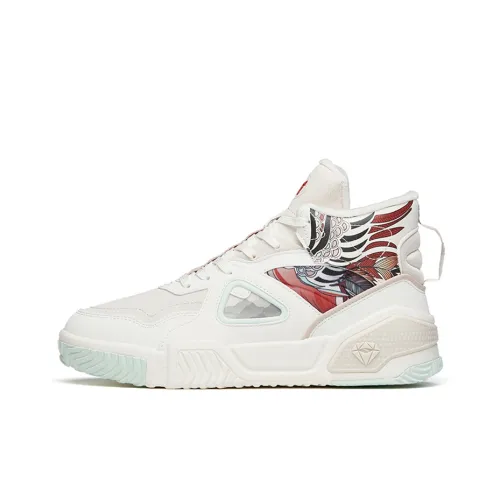 ANTA Life Collection Slip-resistant Abrasion-resistant High Top Скейтборд Кроссовки Женские Белые Красные