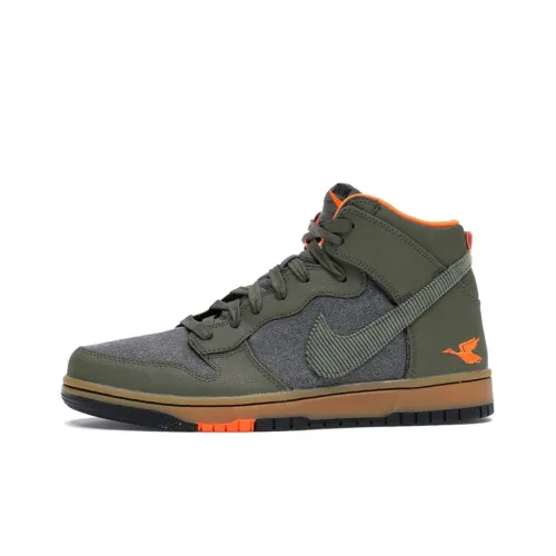 Nike Dunk Покрытие Легкий Поддержка Высокий Топ Скейтбординг Кроссовки Унисекс Оливково-зеленый