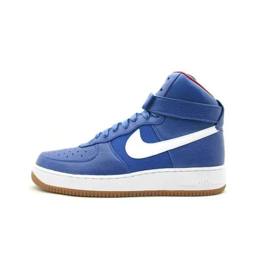 Nike Air Force 1 Покрытие Slip-Resistant Высокий Топ Скейтбординг Мужские Синие Белые