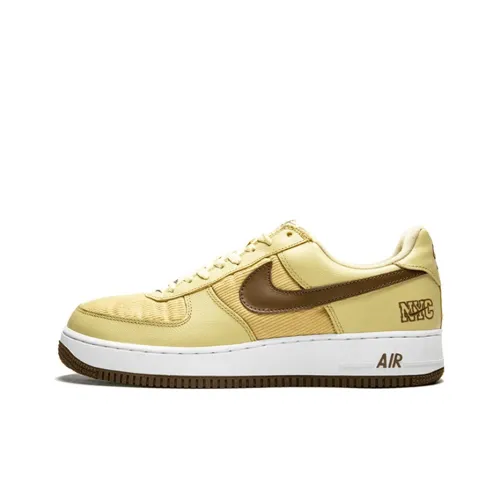 Nike Air FORCE 1 NYC Вельвет Золотой Пыль Покрытие Противоскользящий Низкий Топ Скейтбординг Кроссовки Мужской Золотой