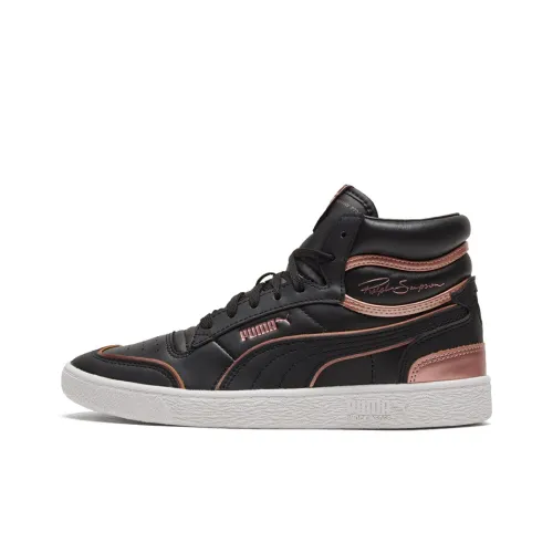 PUMA Ralph Sampson MID Топ Кроссовки для скейтбординга Женские Черный Белый Золото