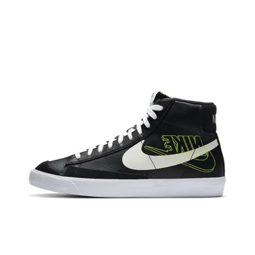 Nike Blazer Double Hook Slip-Resistant Mid Top Skateboard Shoes Men's Black White