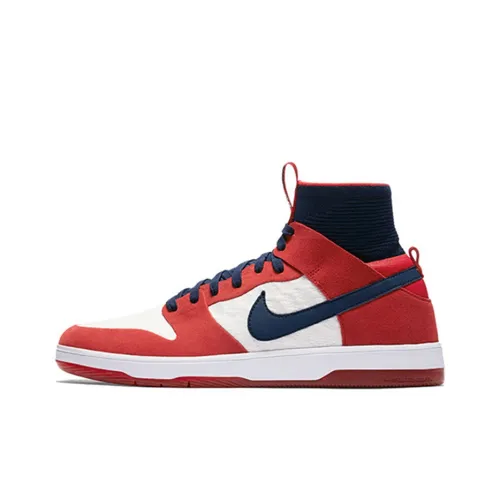 Nike Dunk SB Zoom Elite Покрытие Устойчивое к истиранию Высокие Кроссовки для скейтбординга Унисекс Белый Красный