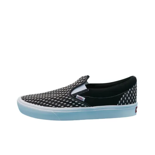 Vans Slip On Series Low Топ Скейтборд Кроссовки Унисекс Черный Белый