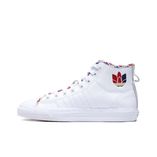 Adidas Originals NIZZA Hi Высокие Кроссовки для скейтбординга Унисекс Белый Многоцветный