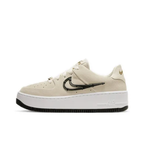 Nike Air FORCE 1 Slip-resistant Low Top Скейтбординг Кроссовки Женские Кремово-Желтые