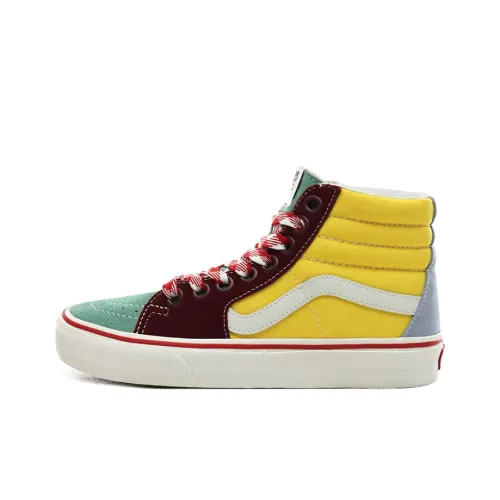 VANS SK8 High Топ Скейтборд Кроссовки Унисекс Желтый Зеленый Красный
