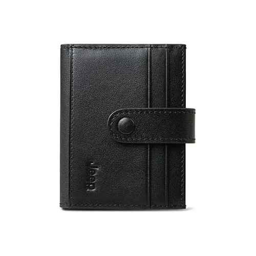 Jeep Коровья кожа Кошелек Обычный Мужской Черный