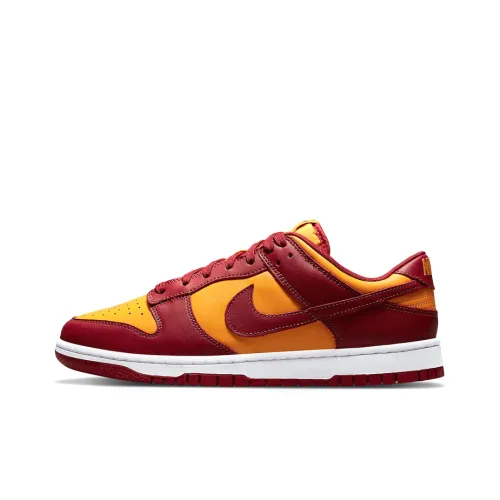 Nike Dunk Low Топ Скейтборд Кроссовки Мужские Бордовые Золотые