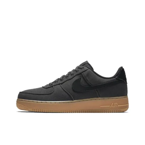 Nike Air FORCE 1 Черный Gum Low Топ Скейтборд Кроссовки Мужские Черные