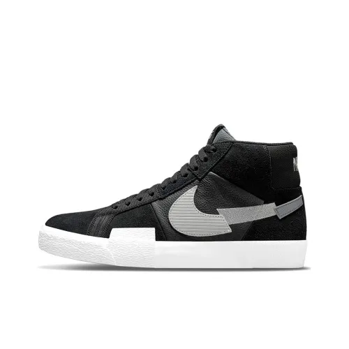Nike Blazer Mid Топ Скейтборд Кроссовки Унисекс Черный Серый