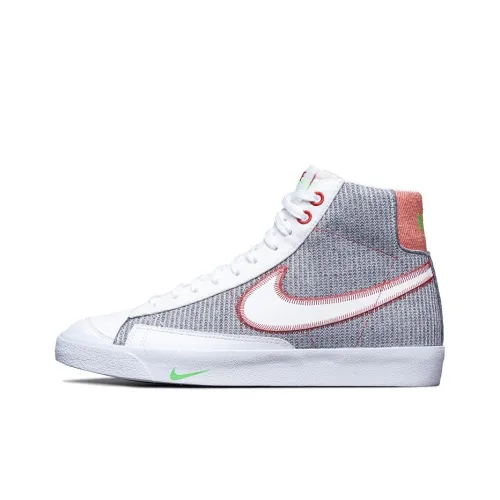 Nike Blazer 77 'Переработанный Джерси Пачка' Противоскользящий Устойчивый к Износу MID Скейтбординг Топ Кроссовки Мужские Серый Белый Красный